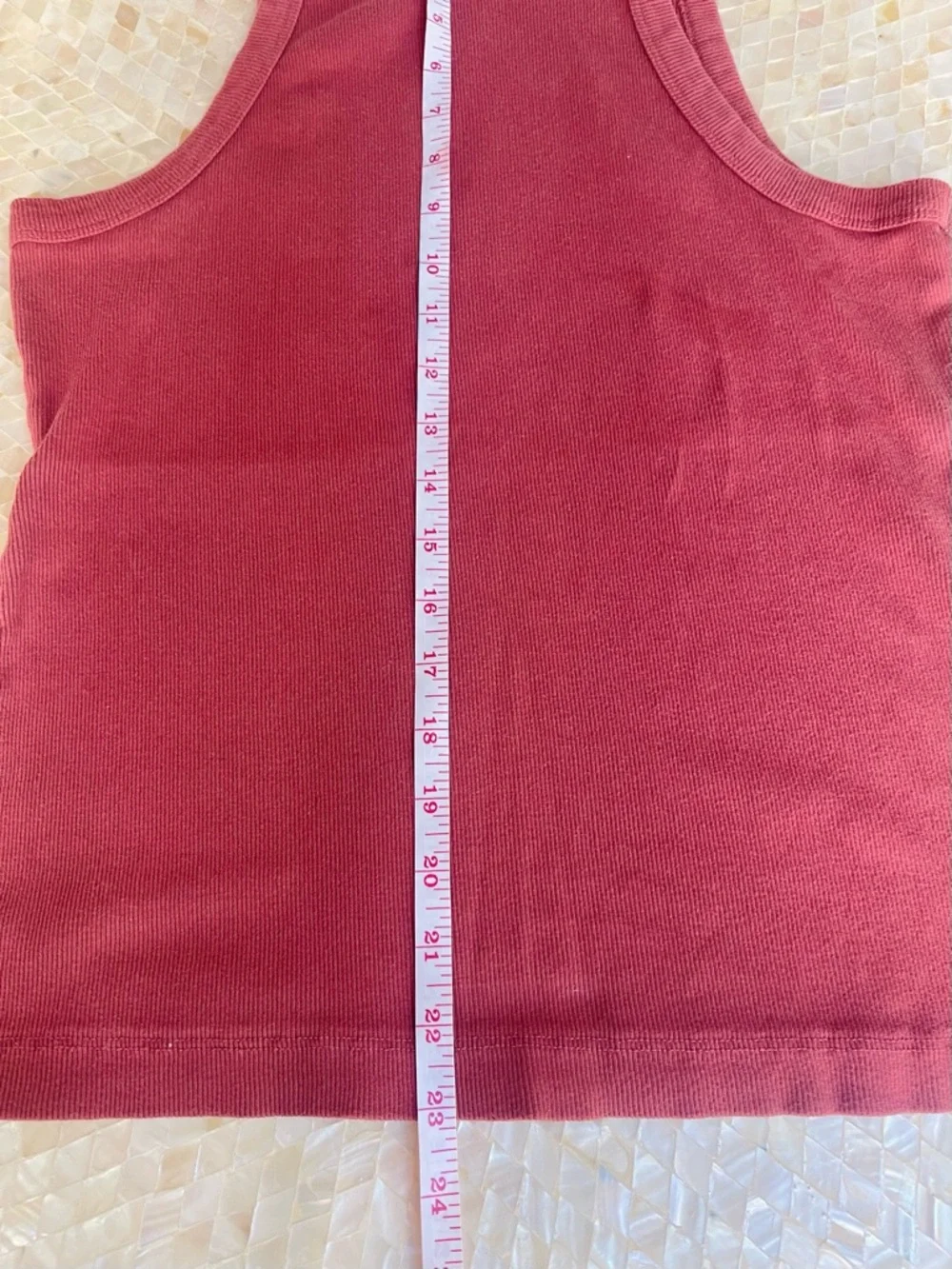 James Perse Rust Red Ribbed Tank Top - Picture 5 of 6